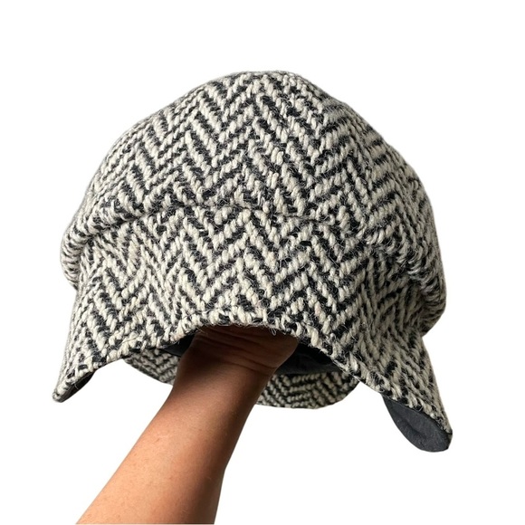 EATON North Country Vintage Herringbone Wool Beret Newsboy Cabby Hat Ear Flap M main image 4